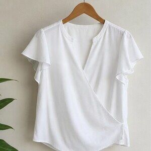 White Ruffle Blouse